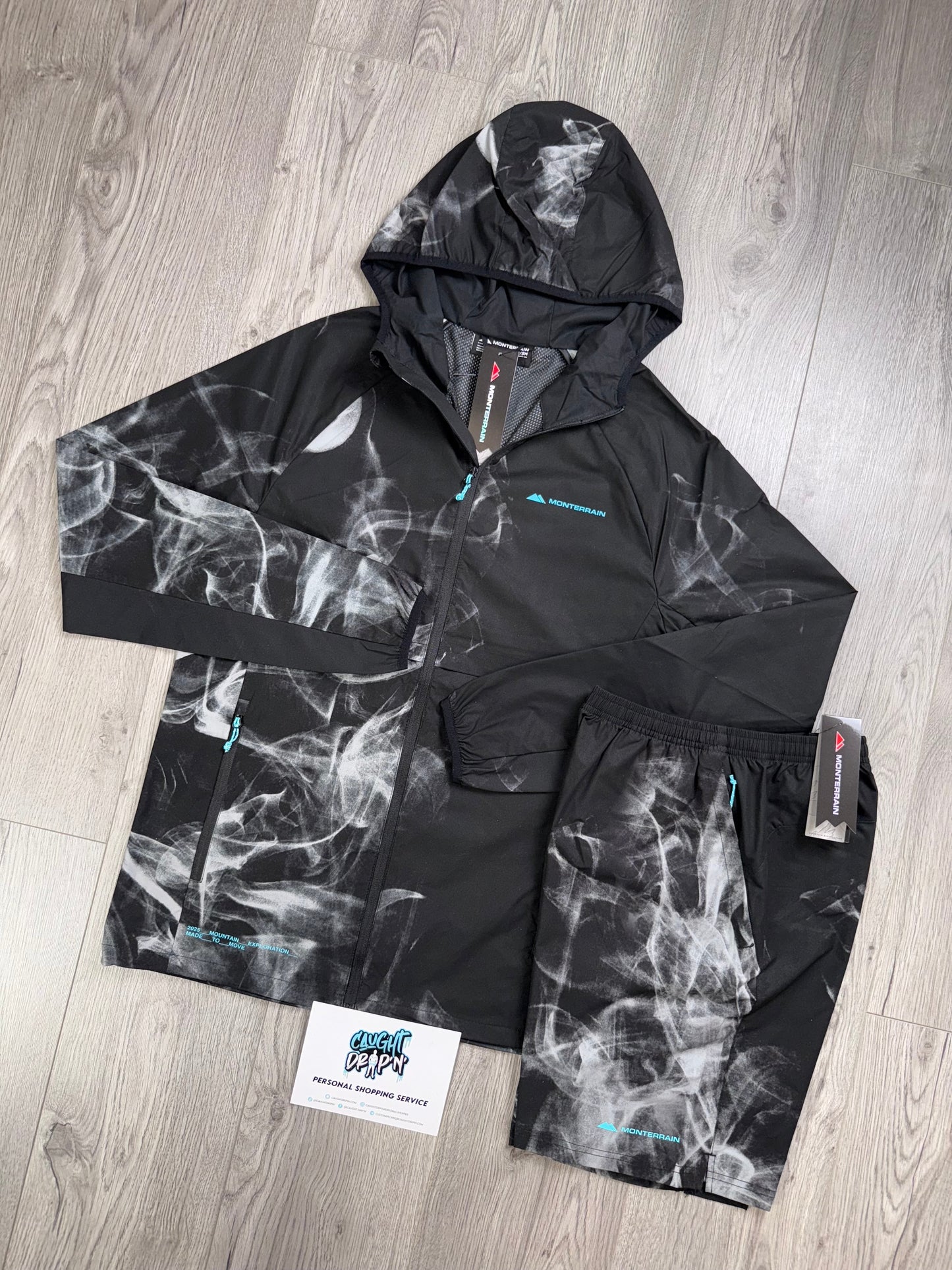 Monterrain Windrunner Set Black Smoke | Tiffany Blue