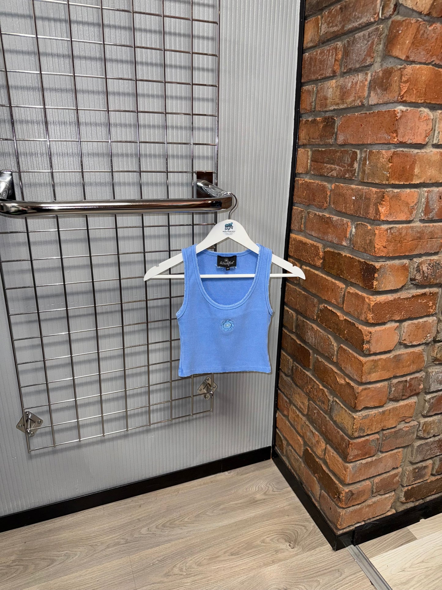 Women’s Broken Planet Ribbed Tank Top Baby Blue