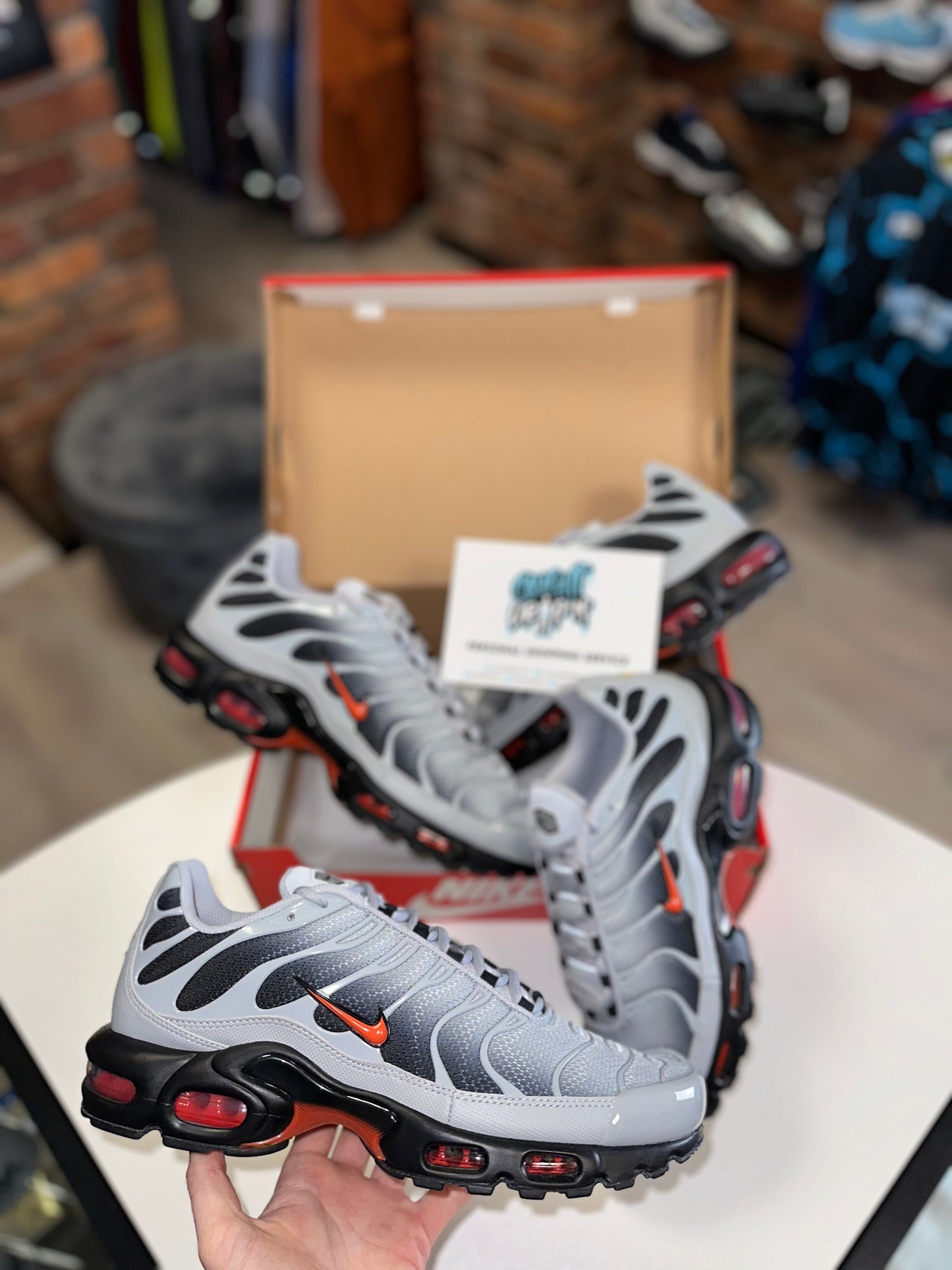 Nike Air Max Plus TN Wolf Grey, Lava Orange 2024