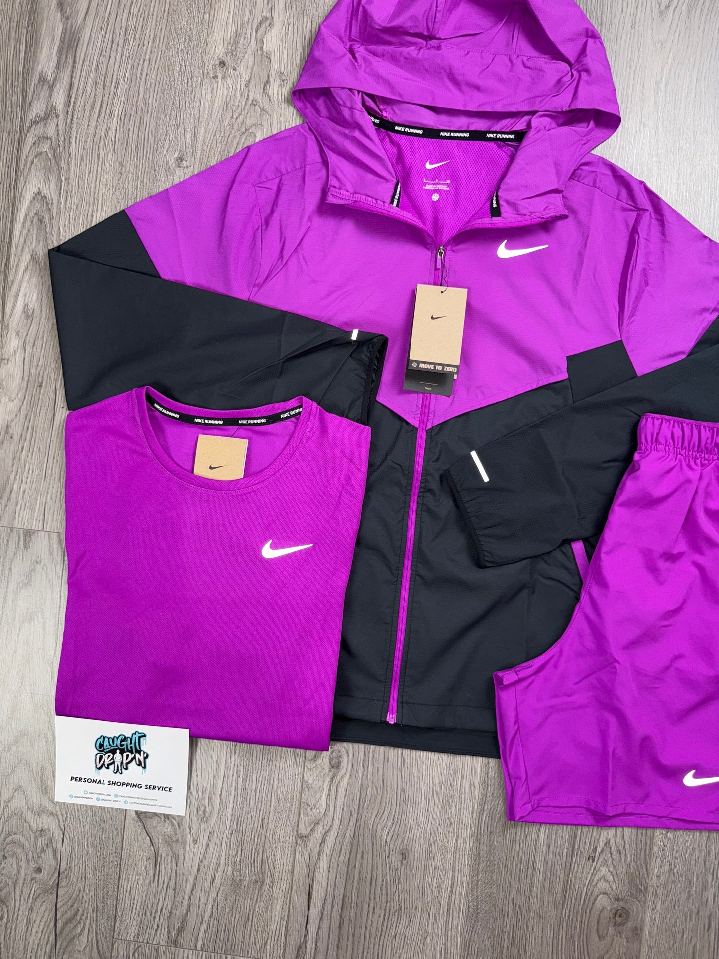 Nike 3 Piece Windrunner Grape Purple | Black Set