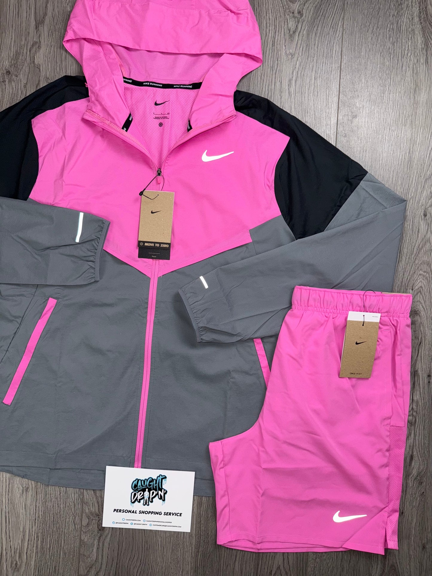 Nike Windrunner Playful Pink | Grey Set