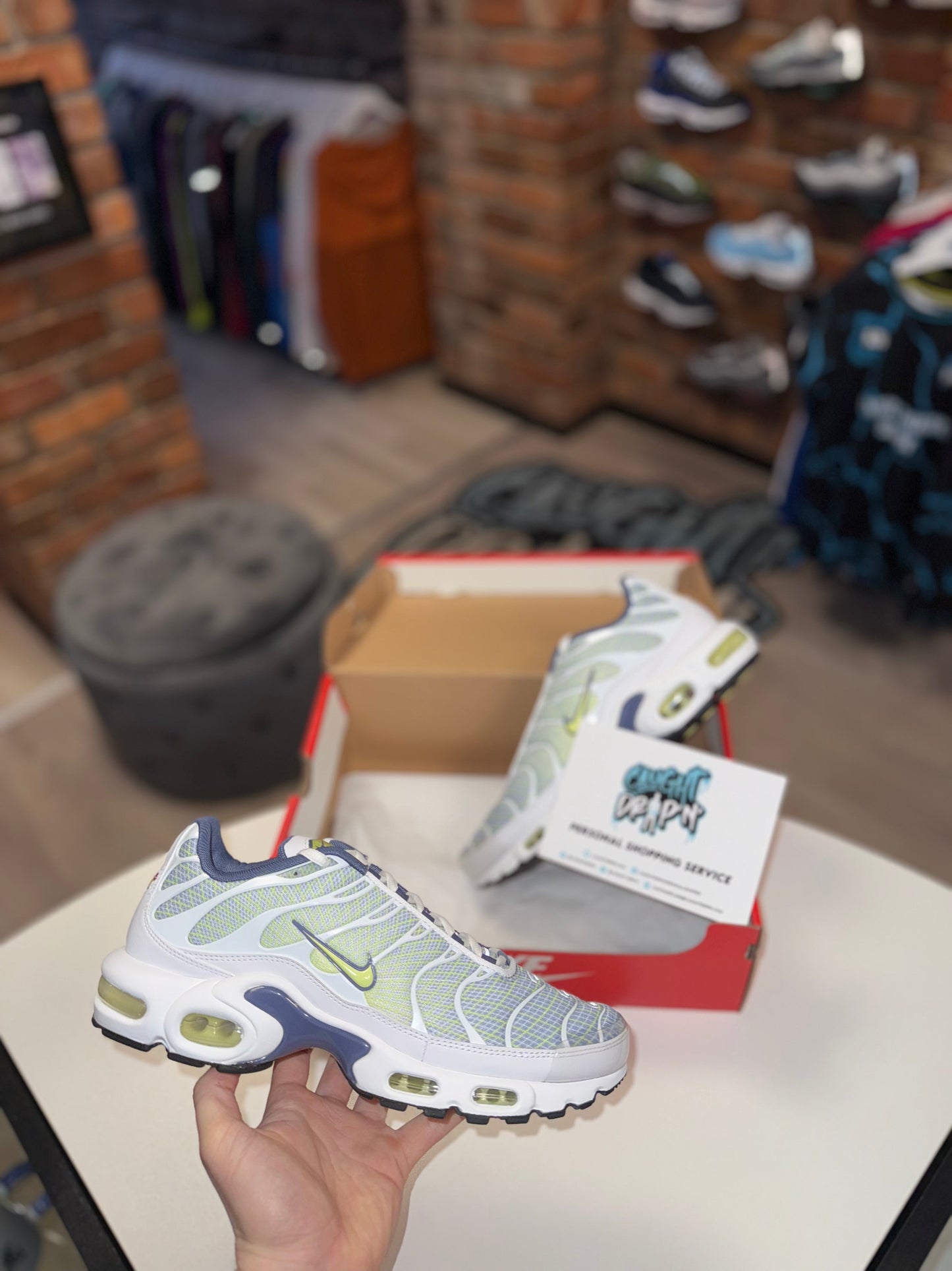 Nike Air Max Plus TN White, Slate Blue, Lime Spirograph 2025