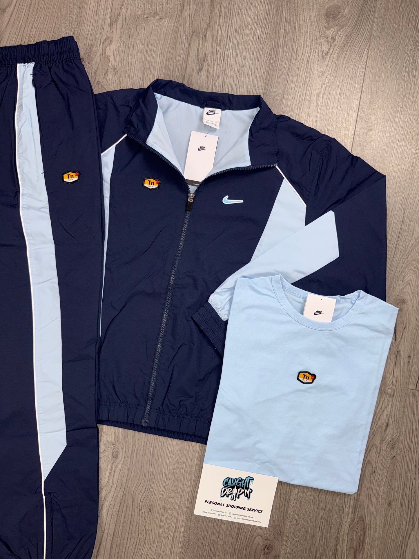 Nike 3 Piece TN Obsidian, Celestine Blue Tracksuit (Oversized Fit. Recommend Sizing Down)