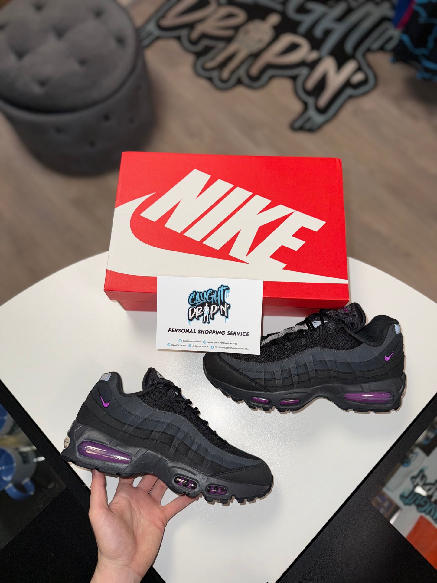 Nike Air Max 95’s Black, Vivid Purple 2025 Big Bubble