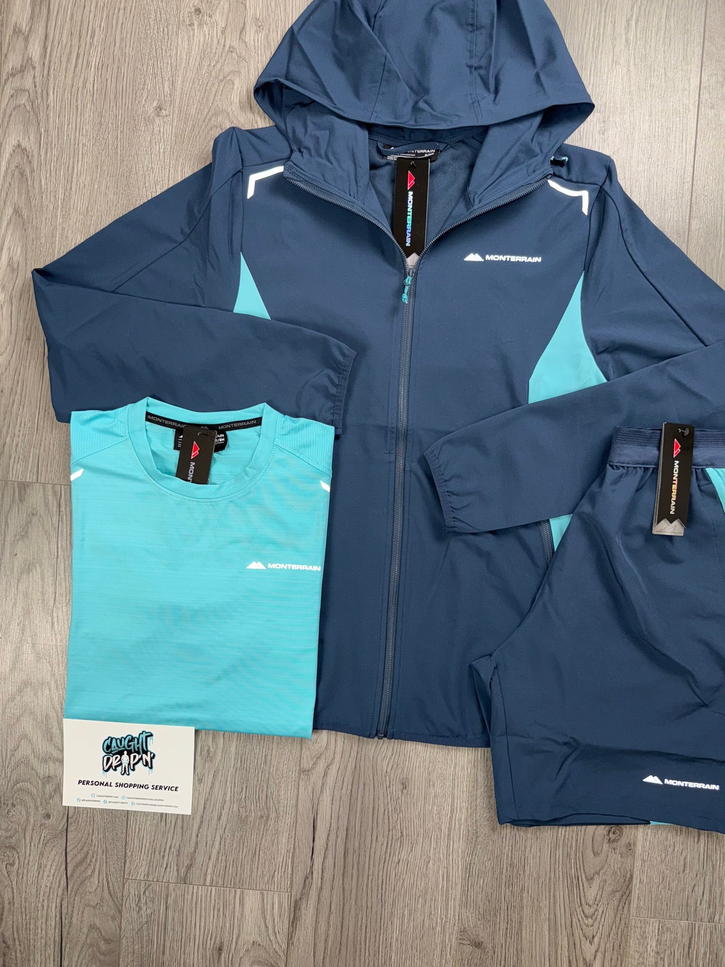 Monterrain 3 Piece Performance Set Obsidian | Sea Blue