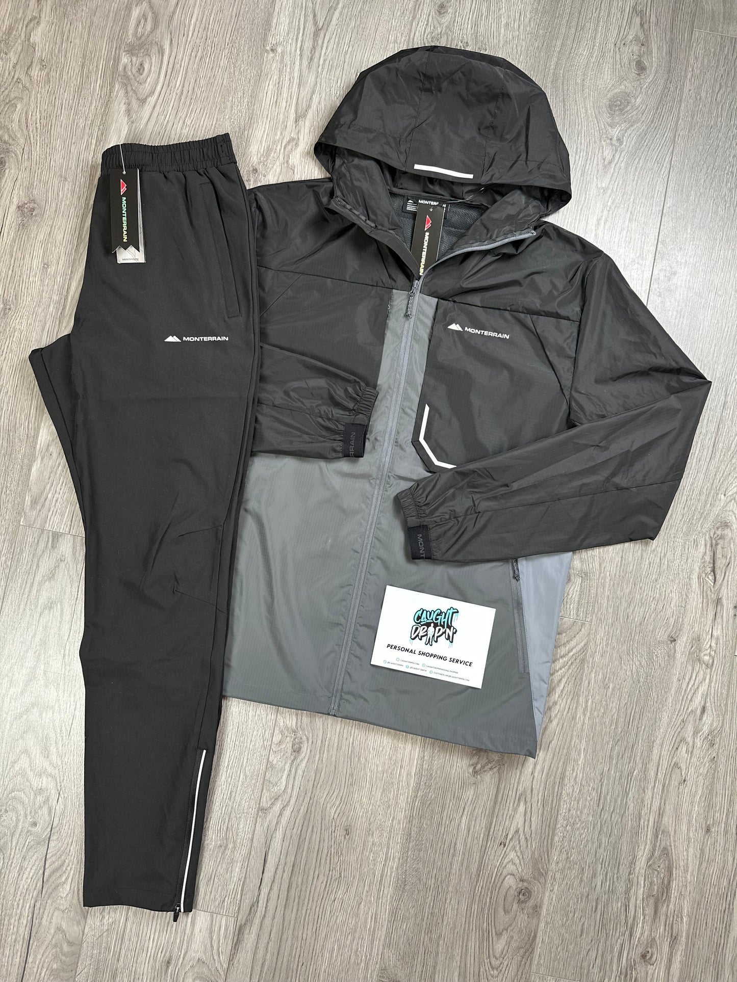 Monterrain Chase Windrunner Tracksuit Grey | Black