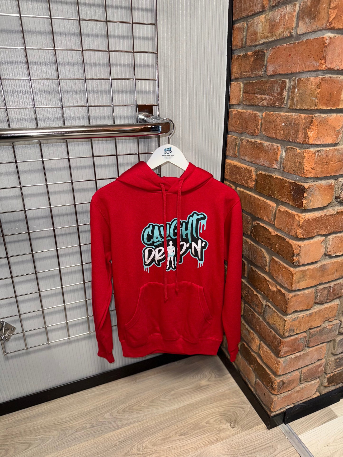 Caught Drip’N’ Fire Red Logo Hoodie