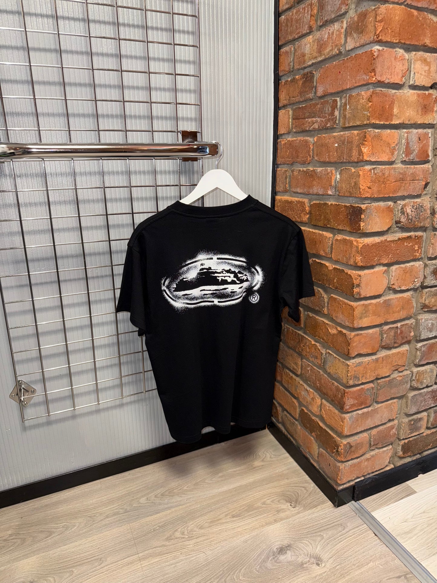 Corteiz Island Stencil Black Tee, White Logo