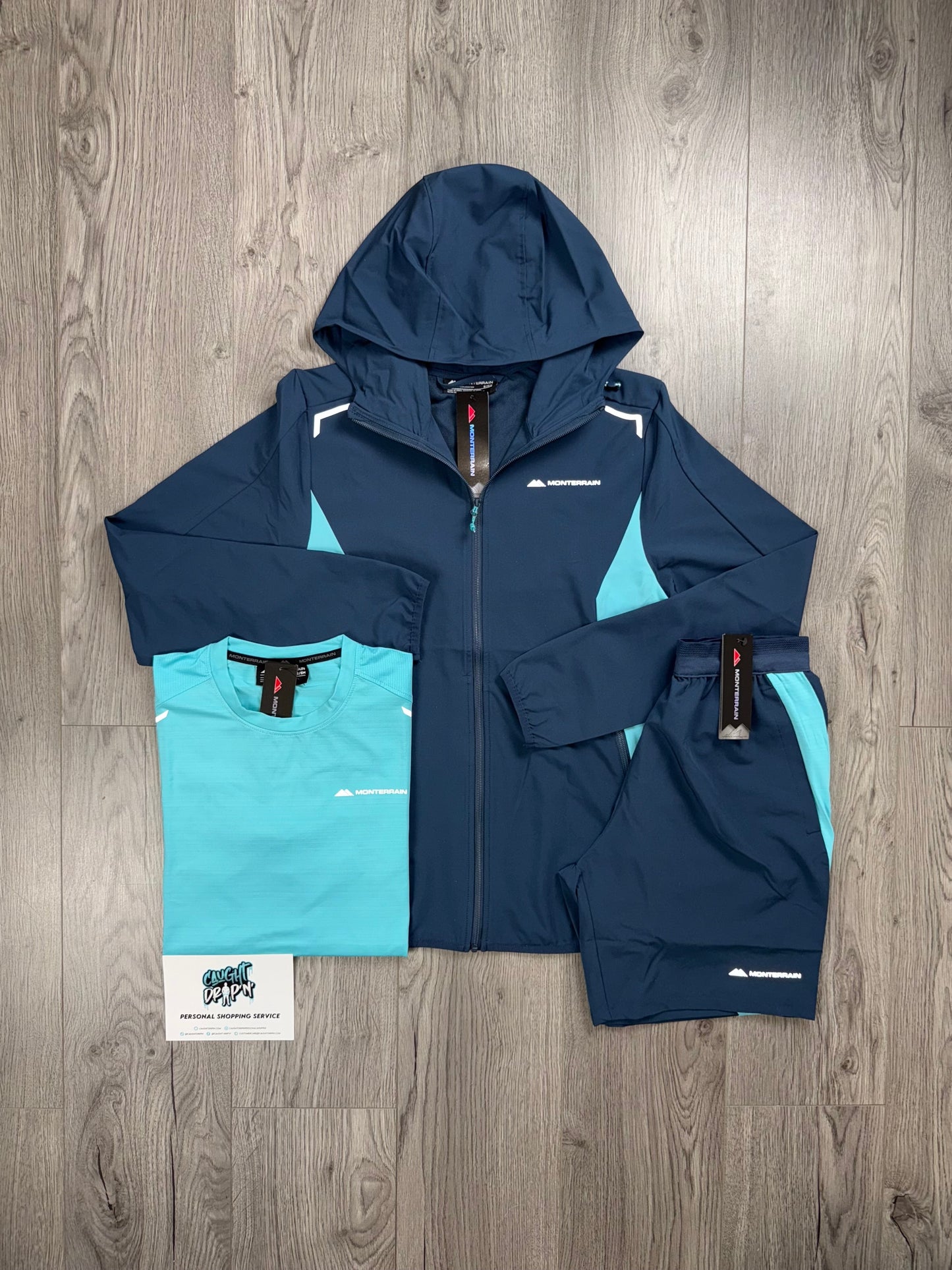 Monterrain 3 Piece Performance Set Obsidian | Sea Blue