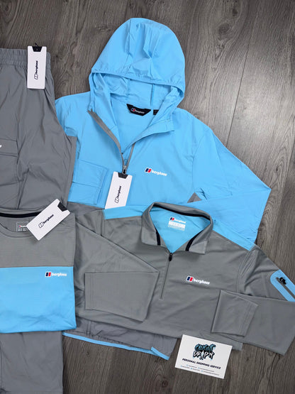 Berghaus 4 Piece Theran, Half Zip Light Grey | Baby Blue Tracksuit