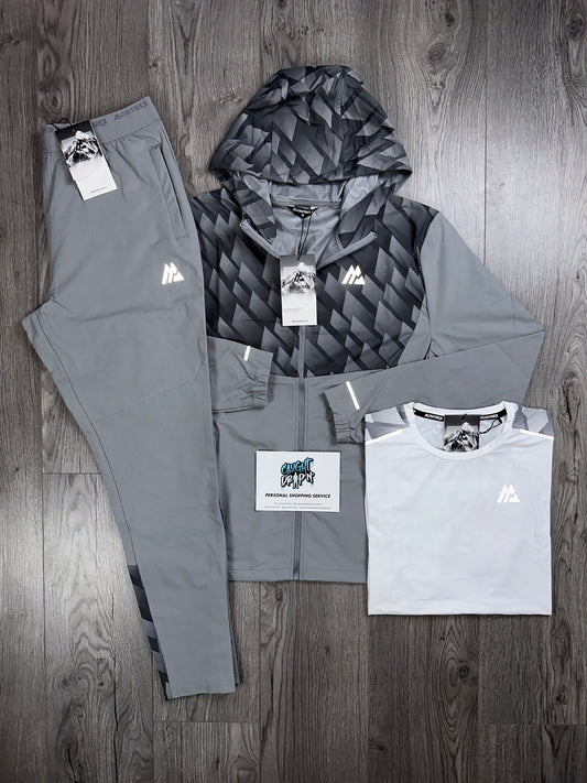 Montirex 3 Piece Old Season Charge Windrunner Tracksuit Grey | White
