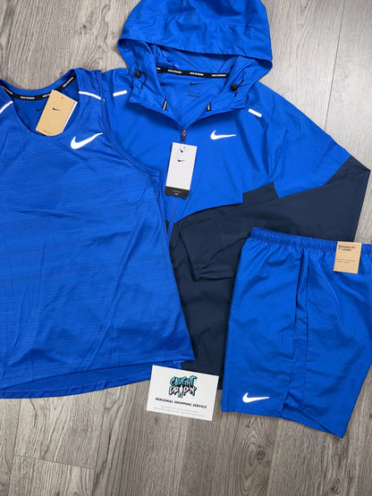 Nike 3 Piece Royal Blue Windrunner | Miler Tank Tee Set