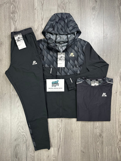 Montirex 3 Piece Charge Windrunner Tracksuit Triple Black