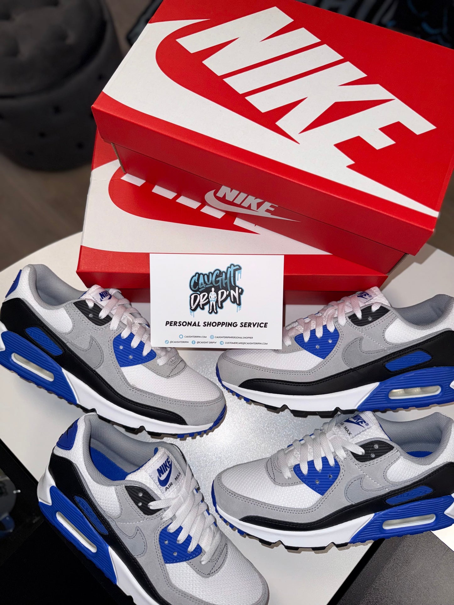 Nike Air Max 90’s White | Hyper Royal Blue 2024
