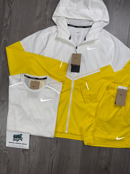 Nike 3 Piece Windrunner Lightening Yellow | White Set