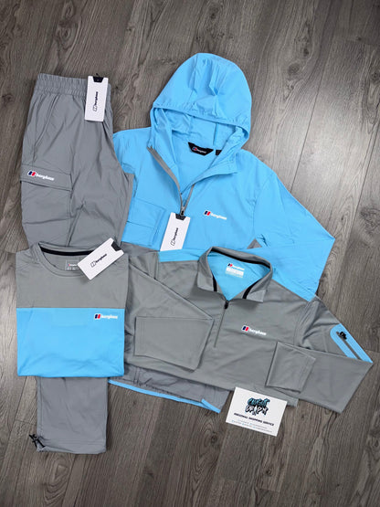 Berghaus 4 Piece Theran, Half Zip Light Grey | Baby Blue Tracksuit