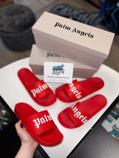 Palm Angels Logo Pool Slide Red