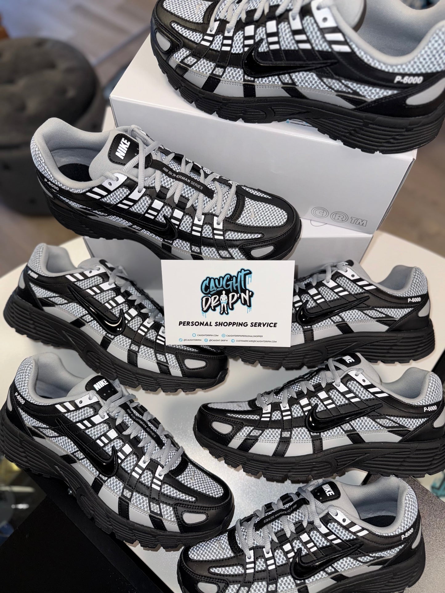 Nike P-6000 Black, Shadow Grey 2025 (Please Note. Custom Made. 4 Week Wait For Manufacture & Arrival)
