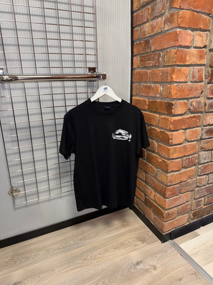 Corteiz Island Stencil Black Tee, White Logo