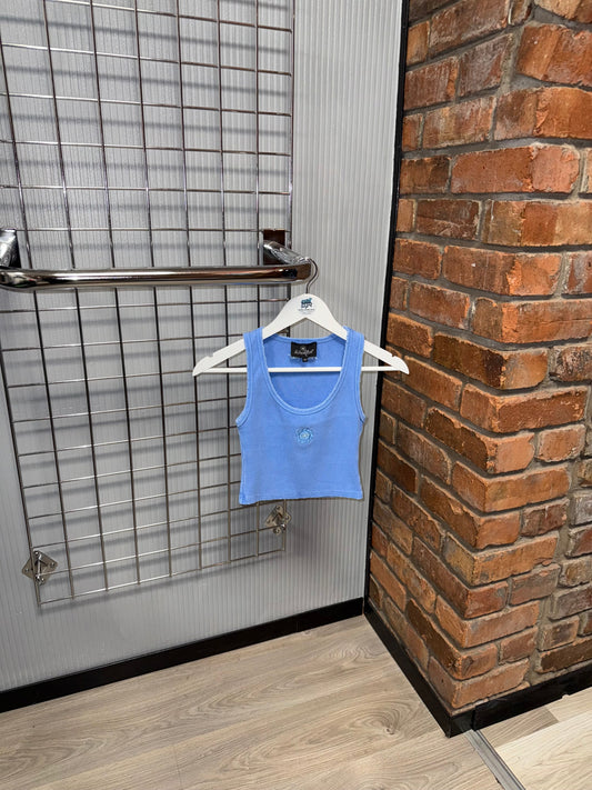 Women’s Broken Planet Ribbed Tank Top Baby Blue