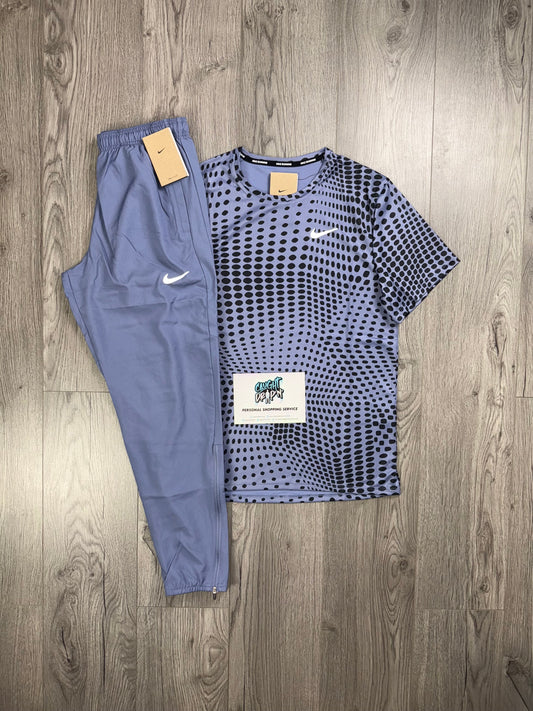 Nike Miler All Over Printed Dots Indigo | Bottoms Set