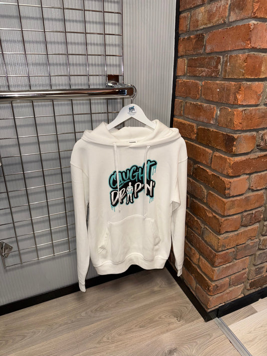 Caught Drip’N’ White Logo Hoodie