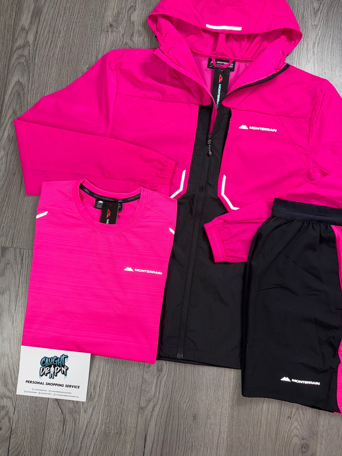 Monterrain 3 Piece Chase Windrunner Set Hyper Pink | Black