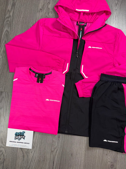 Monterrain 3 Piece Chase Windrunner Set Hyper Pink | Black