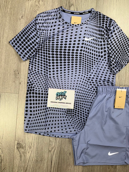 Nike Miler All Over Printed Dots | Indigo Set