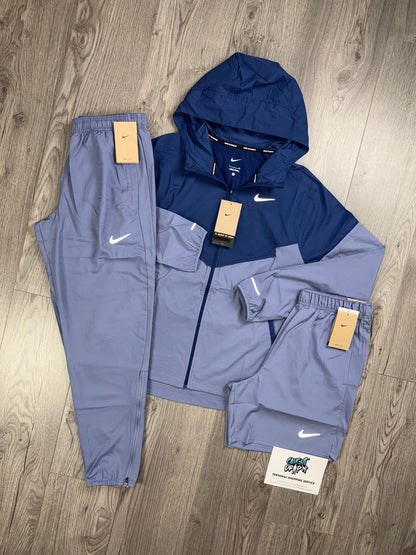 Nike 3 Piece Windrunner Navy, Indigo Tracksuit | Shorts Set
