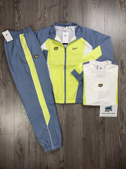 Nike 3 Piece TN Slate Blue, Lime Twist Tracksuit (Oversized Fit. Recommend Sizing Down)
