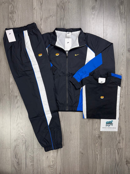 Nike 3 Piece TN Black, Game Royal Blue Tracksuit (Oversized Fit. Recommend Sizing Down)