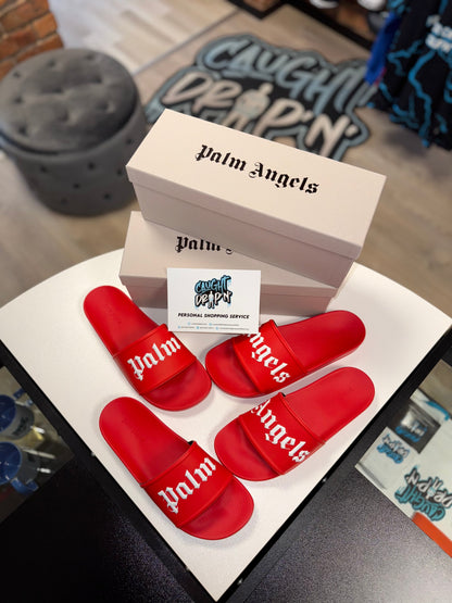 Palm Angels Logo Pool Slide Red