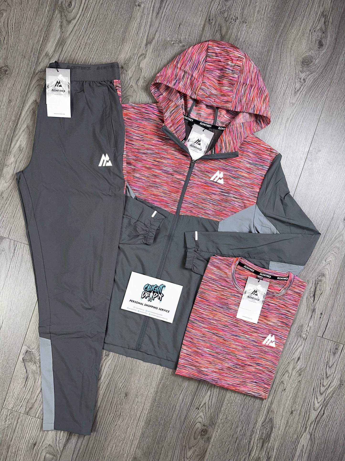 Montirex 3 Piece Trail Windrunner Tracksuit Grey | Red