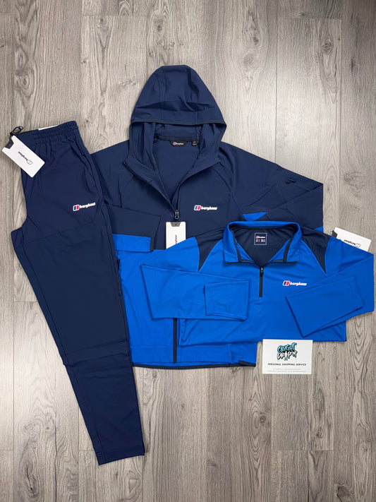Berghaus 3 Piece Theran, Half Zip Obsidian | Royal Blue Tracksuit