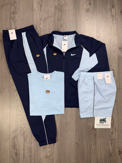 Nike 4 Piece TN Obsidian, Celestine Blue Tracksuit | Shorts (Oversized Fit. Recommend Sizing Down)