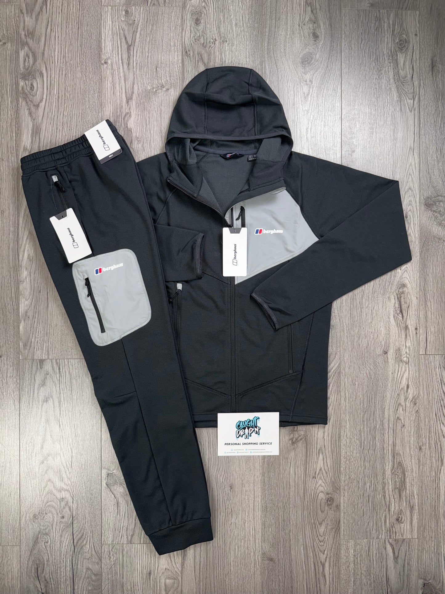 Berghaus Full Zip Black, Light Grey Tracksuit