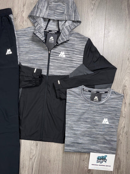 Montirex 3 Piece Trail Windrunner Tracksuit Black | Grey Gradient