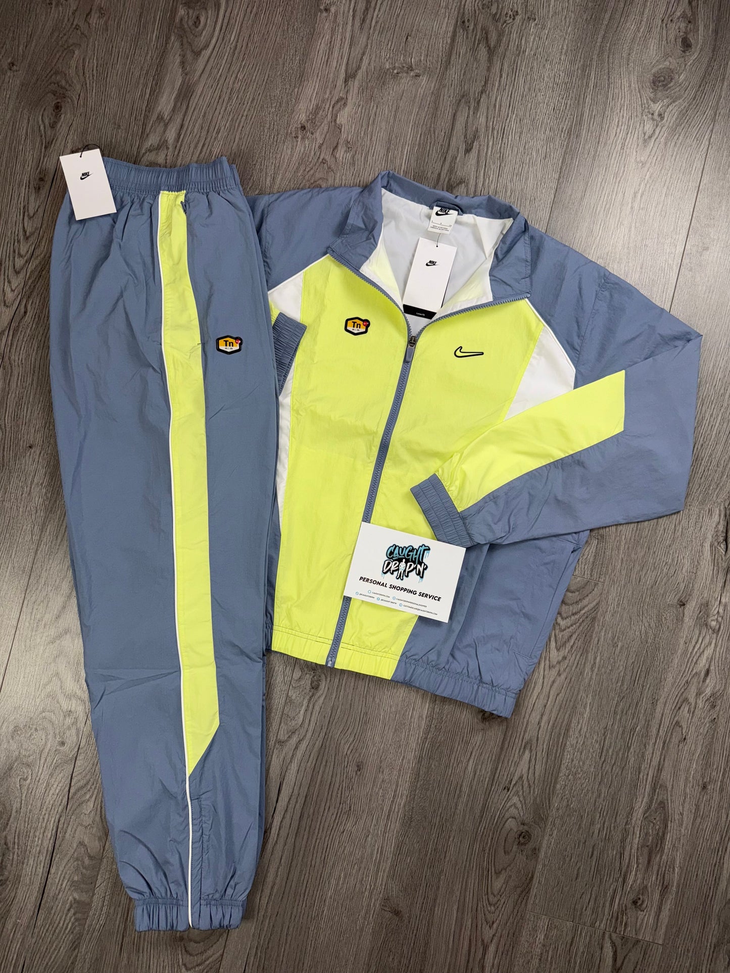 Nike TN Slate Blue, Lime Twist Tracksuit (Oversized Fit. Recommend Sizing Down)