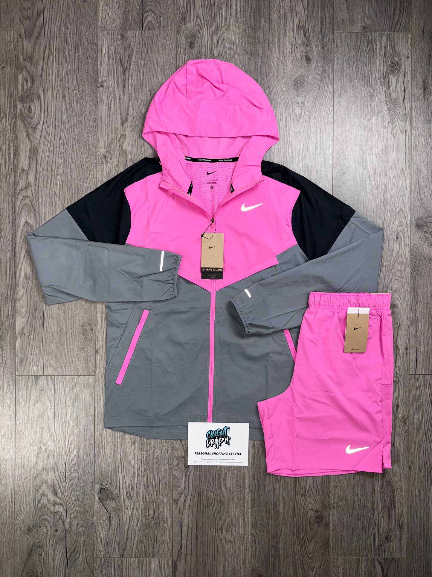 Nike Windrunner Playful Pink | Grey Set