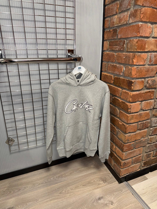 Corteiz Allstarz Grey Hoodie | White Logo