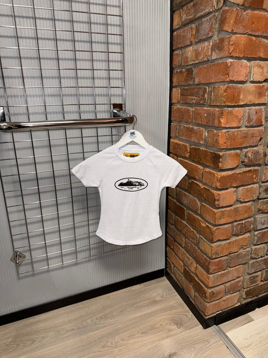 Women’s Corteiz Alcatraz Short Top White | Black