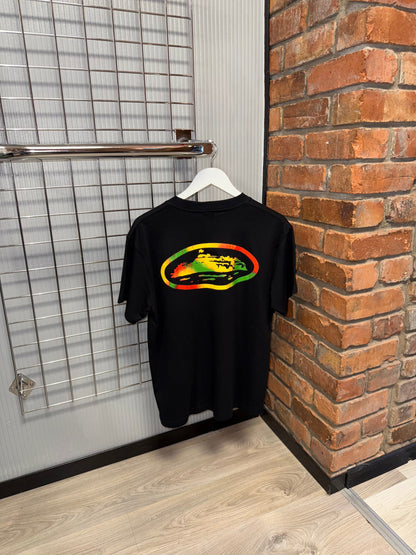 Corteiz OG Islands Black Tee, Multicolour Logo