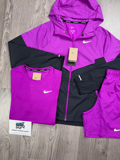 Nike 3 Piece Windrunner Grape Purple | Black Set
