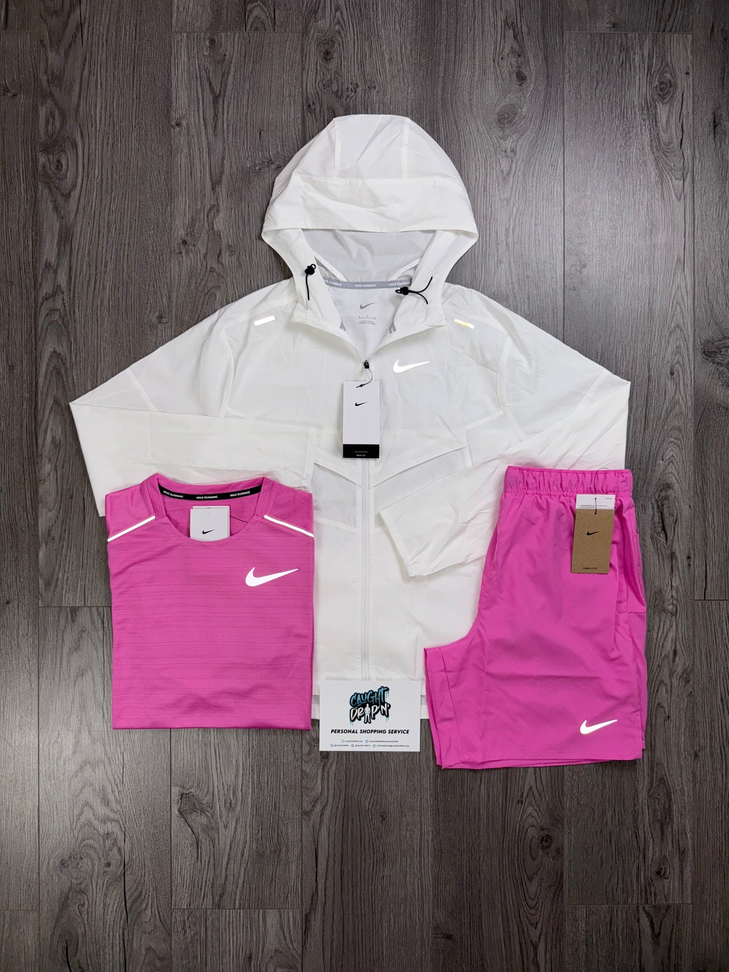 Nike 3 Piece Windrunner White | Playful Pink Set