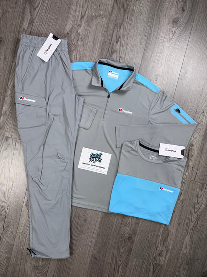 Berghaus 3 Piece Half Zip Light Grey | Baby Blue Tracksuit