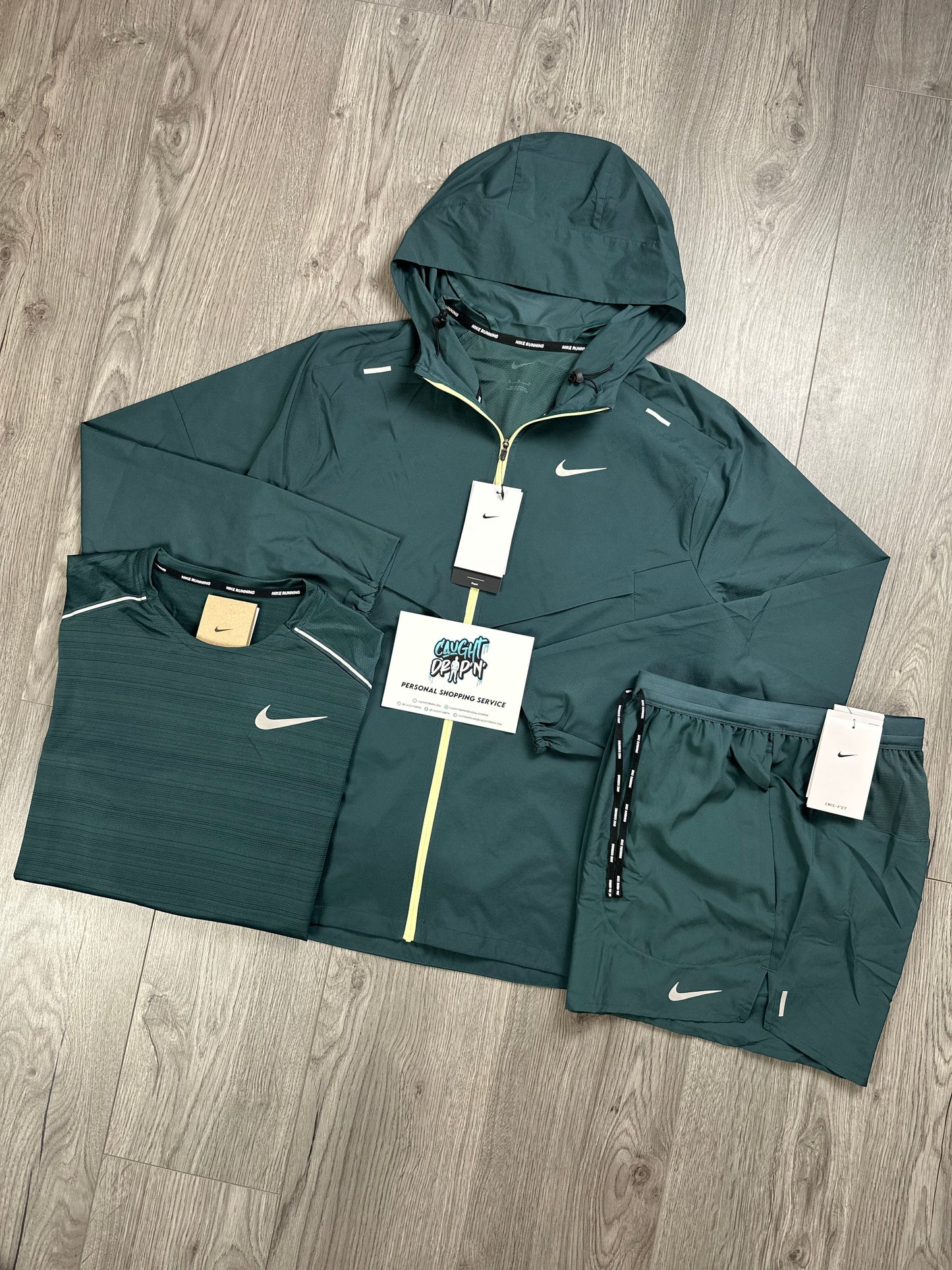 Nike 3 Piece Windrunner Set Dark Teal | Lime
