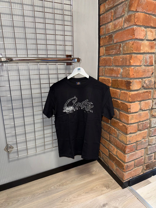 Corteiz White Sniper Logo Black Tee