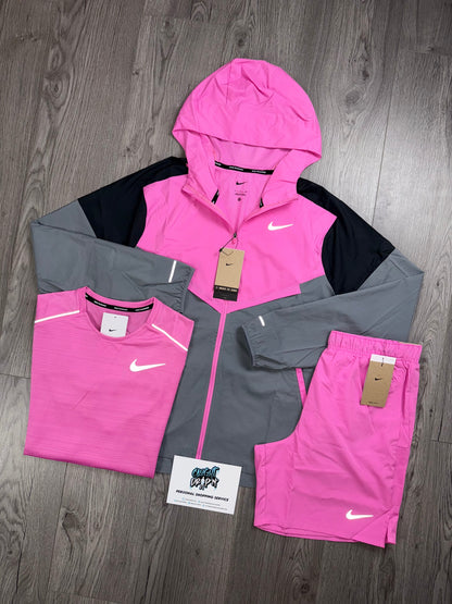 Nike 3 Piece Windrunner Playful Pink | Grey Set