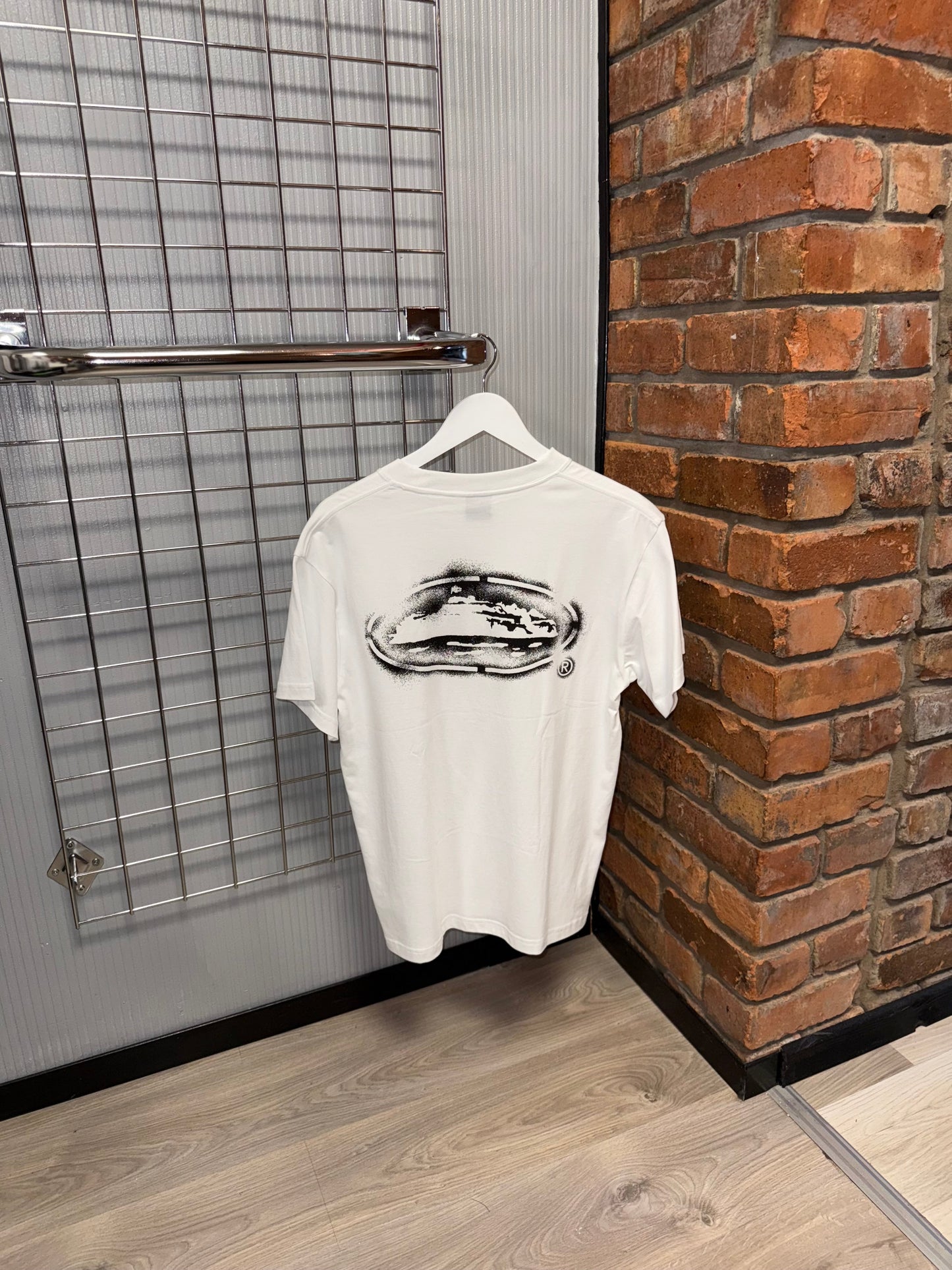 Corteiz Island Stencil White Tee, Black Logo